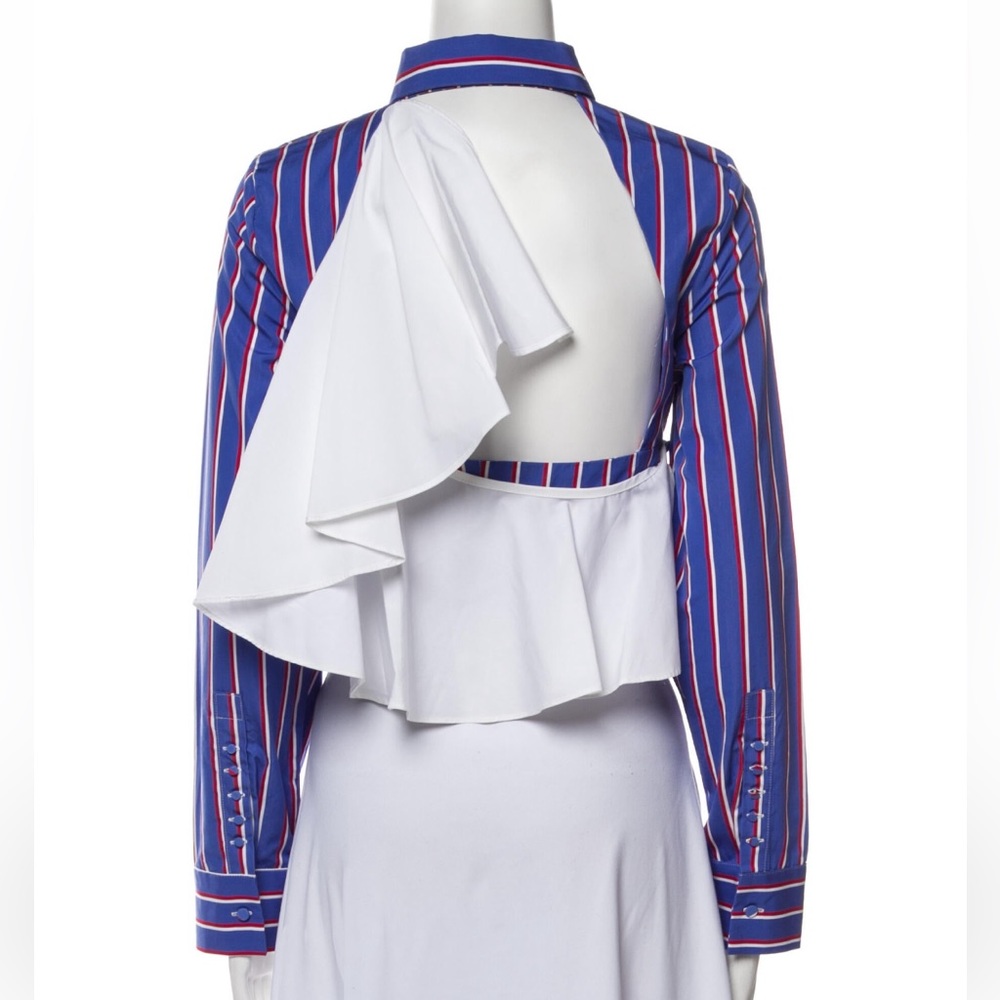 Off-White 2018 Striped Open-back Long Sleeve Shirt - Picture 3 of 5